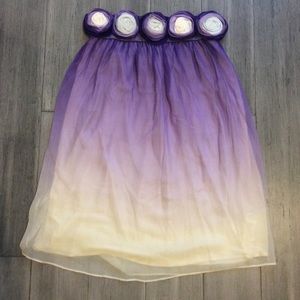 Alice+ Olivia XS purple ombré rosette silk dress